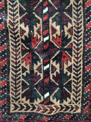 Baluch balisht.  Very saturated colors and great wools.  Condition is a bit rough on the edges, but otherwise has good pile.

See https://photos.app.goo.gl/uL6epPzjVU3tiWPr8 for higher resolution photos.     