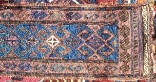 Unusual Baluch trapping, 29"x8" (excluding tassels).  Very good condition with great blues.  Please check out my other items.  More photos are available at http://picasaweb.google.com/joseph.beck/BagsTrappingsAndFragments#      