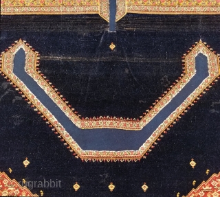 Antique Senneh saddle rug. Good condition, the fabric is thin, tautly woven and in good pile (see detail), with original sides, good vibrant dyes and professionally applied inserts. As pictured, minor loss  ...