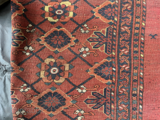 Antique Ersari chuval with considerable age. Provenance: Ex Cassin. Click to enlarge. Not a cookie-cutter example. A few rough spots but with good, glossy pile throughout, and exceptional color. ...