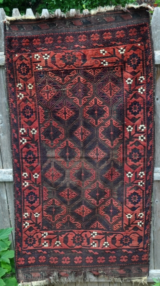 Baluch with excellent color and lots of condition issues. Available for just the cost of shipping.                 