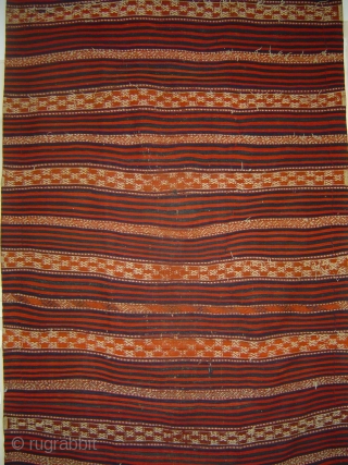 Large antique NorthWest Anatolia Bergama region possibly Balikesir mixed technique wool kilim, resonant madder reds and indigo blues, in very good condition, ca. 5 x 11 ft (150 x 325 cm). Late  ...