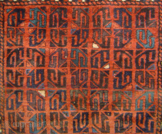 Baloch main carpet with Archaic Guls in a Reciprocal Grid pattern, 4'4" x 7'.
A meaty and heavy floor rug with an ethereal image that can float on your wall.
SOLD- Please check out  ...