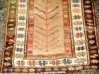 Rare Kurdish, gabbeh-like, tree-of-life rug. Soft and supple handle; some end losses; restoration in middle section. Sides rebound. Natural colours as far as I can make out; late 19th or early 20th  ...