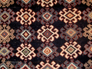 Luri rug, late 19th or early 20th century, with pleasing asymmetry within a reticent and elegant composition. Some minor flaws in its condition, but good overall. 1.85 x 1.30m.    