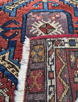 Turkish Yastik, late 19th century, 1'6" x 2'3", excellent condition, stunning colors.                     