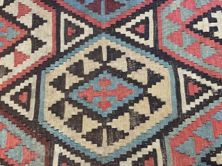 Caucasian Shirvan kilim,4'7"x 13' 9", late 19th century                         