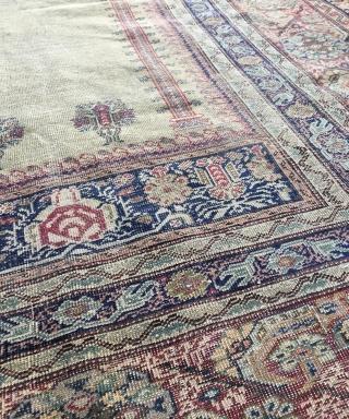 Turkish Ghiordes prayer rug, late 19th century, even all-over wear, 4'2"x6'2"                      