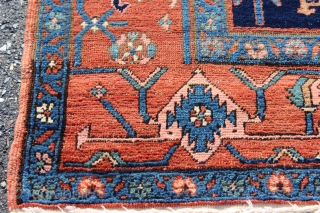 1910-1920s Persian Heriz 4'7'' x 6'7''.  Excellent condition with all natural colors.  Last couple knot rows on each end re-woven.           