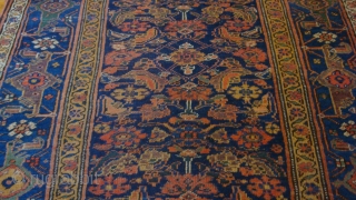 Circa 1900 4.4 x 8.5 feet.  Northwest Persian Bijar.  Wool foundation.  Good condition.  No repairs, but low pile.           