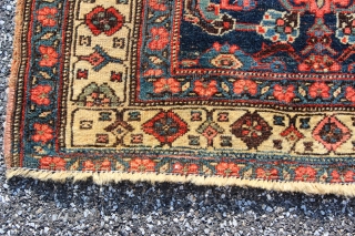 Late 19th century Bijar 5'0'' x 8'11''.  Wool warp and weft.  Good usable size.  No restoration.    Low pile with a little foundation visible in one spot,  ...