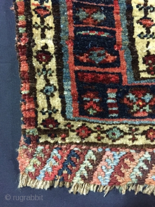 ca. 1890: Antique Persian Kurdish Bidjar bagface in Jaf Kurd design. Size: 2'11" x 2'8". Great condition, great pile, and great natural dyes. 

         