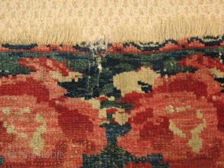Antique Caucasian Seichur circa 1880 with floral design. Small imperfection at the bottom of the rug (shown in picture) Size 2.3x2.3            