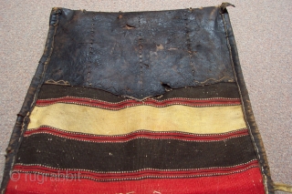 19" X 52" Northwest Iran double bag face with leather trimming. The condition is good. Circa 1890. Item # 4758             