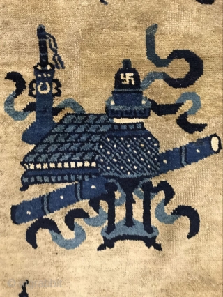 Baotao Inner Mongolia rug, 230x168cm in size, dating from the early 20th century or so, partially restored                