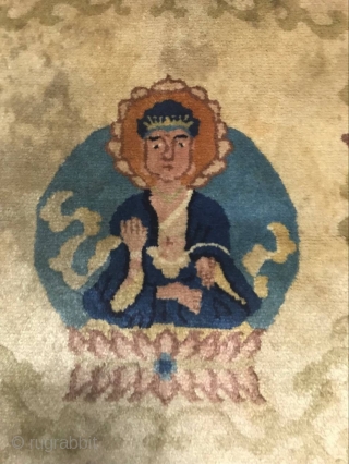 A mini rug of Buddha in the republic of China, size 125x61cm                     