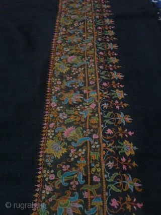 Antique black dorukha (double sided) border. Rere border.                         