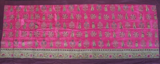 This particular embroidered piece is a figment of imagination translated by the Mochis of Kutch and Saurashtra, Gujarat, India to the regal embodiment of the late 19th century. Traditionally, as cobblers and  ...