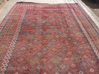 Rare LargeBaluch Rug with beautiful design colors condition and size,All good dyes,and excellent condition,Both ends have kilim.Wool on wool 100%E.mail for more info.Size 18'10*10'2".         