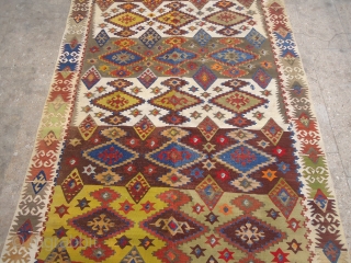 Colorful and Large Anatolian Kilim,with good condition and design,fine weave,Size 15'*5'6".E.mail for more info.                   