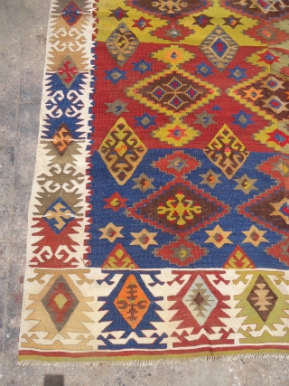 Colorful and Large Anatolian Kilim,with good condition and design,fine weave,Size 15'*5'6".E.mail for more info.                   