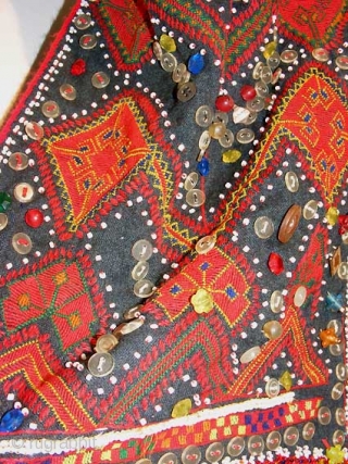 antique afghan Pakistan Silk Embroidered Girls headdress nuristan Swat valley No:B                      