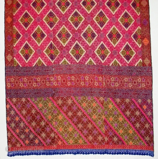 a Beautiful 19th century swat Valley silk embroidered Pulkari shawl, in great condition and rare.                  