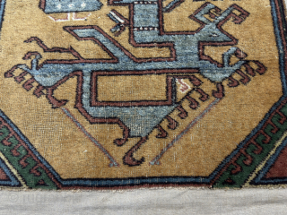 Dragon-Phoenix Fragment 
Size 60x65 cm 
The original of this carpet is currently in the Berlin Museum. Dragon-Phoenix carpet Turkey 15th-16th century.

Please send me directly mail. kirmenrugs@gmail.com or +90 543 735 2221  