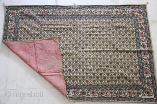 An excellent royal Mughal textile decorated with typical floral patterns all over. Thick silver strips have been used within the embroidery all over the textile.        