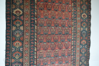 Wonderful antique North West Area Kurdish Runner or long rug … great so called boteh  or shawl pattern…
With beautiful natural colours and uniformly low pile  great character 1900-1920 period 
Missing  ...