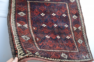 Full Piled meaty shiny wool Antique Baluch Bagface with beautiful colors 
size 85 x 79 centimeters...                 