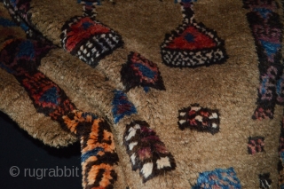 Beautiful small and Rare  Tribal Gabbeh prayer ,100% Camel wool incredible soft handling and some fuchisine color
Circa 1920's size approx 76 x 88 centimeters. 
       