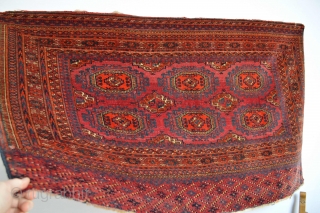Designfull Antique Tekke Tribe  with Salor Guls big storagebagface 
end 19th century
151 x 88 centimeters                 