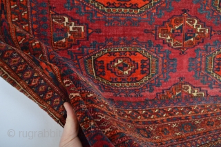 Designfull Antique Tekke Tribe  with Salor Guls big storagebagface 
end 19th century
151 x 88 centimeters                 
