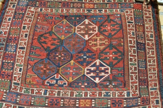 Colors for sale, Antique Luri Bahtiyar Bagfront with soumak weave.
Very good wool and design..                   