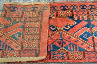 Extraordinary Turkoman Trapping.19th century. Amazing Natural Colors
Verysoft supple handling Fullpile wool.
A True Tribal art for wall display                