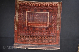 Late 19th century Saryk Tent Door fragment, Beautiful patern and generaly full pile. Very Decorative to hang as a tribal textile art. This fragment has a size 136 x 134 centimeters  