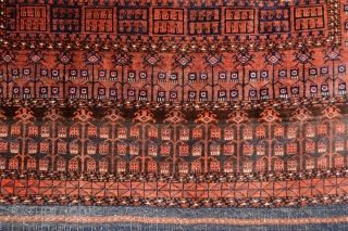 Late 19th century Saryk Tent Door fragment, Beautiful patern and generaly full pile. Very Decorative to hang as a tribal textile art. This fragment has a size 136 x 134 centimeters  