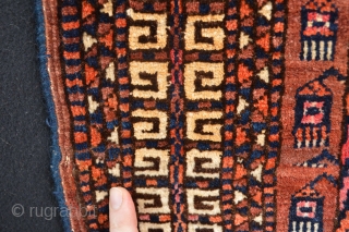 Late 19th century Saryk Tent Door fragment, Beautiful patern and generaly full pile. Very Decorative to hang as a tribal textile art. This fragment has a size 136 x 134 centimeters  