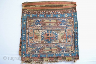 Extraordinary  19th century Shahsavan Bag,Probably Khamseh area Beautiful natural colors with Fuchisine Highlights to indeicate the age
100% Wool without cotton..            