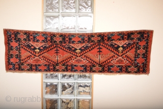 Gorgeous Probably Middle Amu Derya Region Ersari with fuchisine Silk Highlights. 19th century Beautiful Mostly full pile wool. Stuning Patern. Some Spots of old Glue on backside ends. size is appox 170  ...