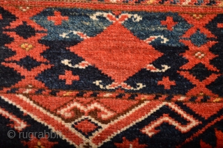 Gorgeous Probably Middle Amu Derya Region Ersari with fuchisine Silk Highlights. 19th century Beautiful Mostly full pile wool. Stuning Patern. Some Spots of old Glue on backside ends. size is appox 170  ...