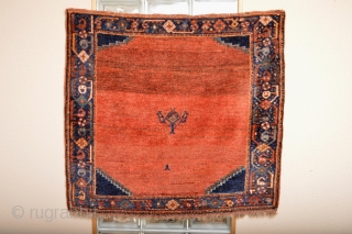 Fabulous Antique Fars Area Sofreh or small rug .
100% Natural Colors and soft lustrous wool ,washed and cleaned,
Ready to display on your beautiful wall..
size 89 x 82 centimeters.     