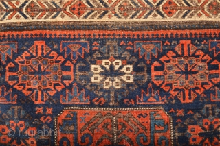Gorgeous, Early and  Colorful Baluch Bagface with Bow and Arrow border.
size 74 x 70 cm it is as found.. but washed by hand  and secured ends. Ready to display on  ...