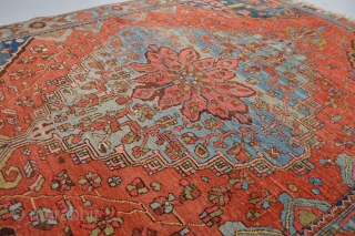 Gorgeous 19TH century Garus/Kurdish Bidjar. All Natural colors 100% wool. ends are secured. size approximately 210 x 146 centimeters. low pile some small spots of wear see pictures. Its heavy and decorative  ...