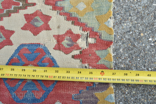 Music for the eyes colours of a central Anatolian Kilim fragment 
first half 19th century as found as is great sized fragment about 390 x 90 cm 
     