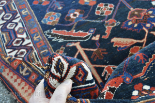 Beautiful Antique Veramin region rug with great design and border pattern.. as is as found                  