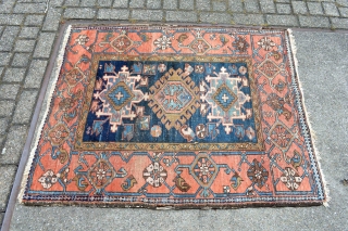 Very decorative end of 19th century or circa 1900 Karadja Heriz region small rug size 108x129 centimeters.

Check other items,              