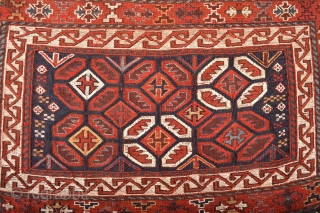 Stunning End 19th century Luri Storage bagfce with mixed technique
all Natural dyes Beautiful Tribal Patern 
Ready to display on your beautiful wall at home or office 
size aprox 105 x 85 centimeters  ...
