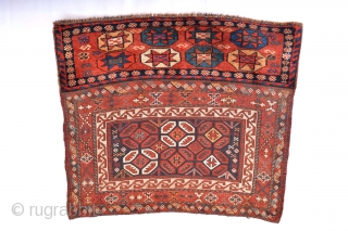 Stunning End 19th century Luri Storage bagfce with mixed technique
all Natural dyes Beautiful Tribal Patern 
Ready to display on your beautiful wall at home or office 
size aprox 105 x 85 centimeters  ...